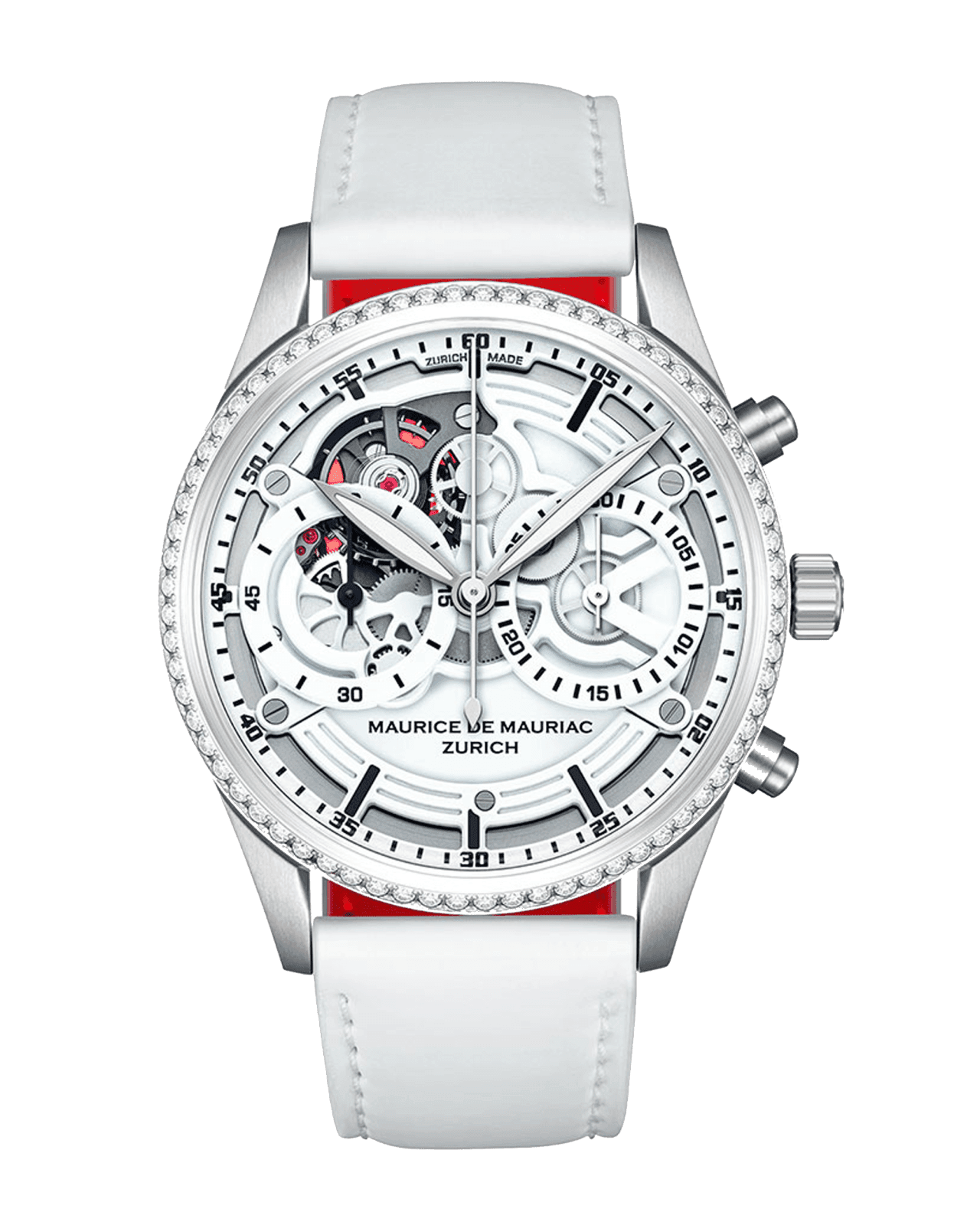 Chrono Classic Skeleton Uhr Blanc Cœur mit weissem Uhrenband