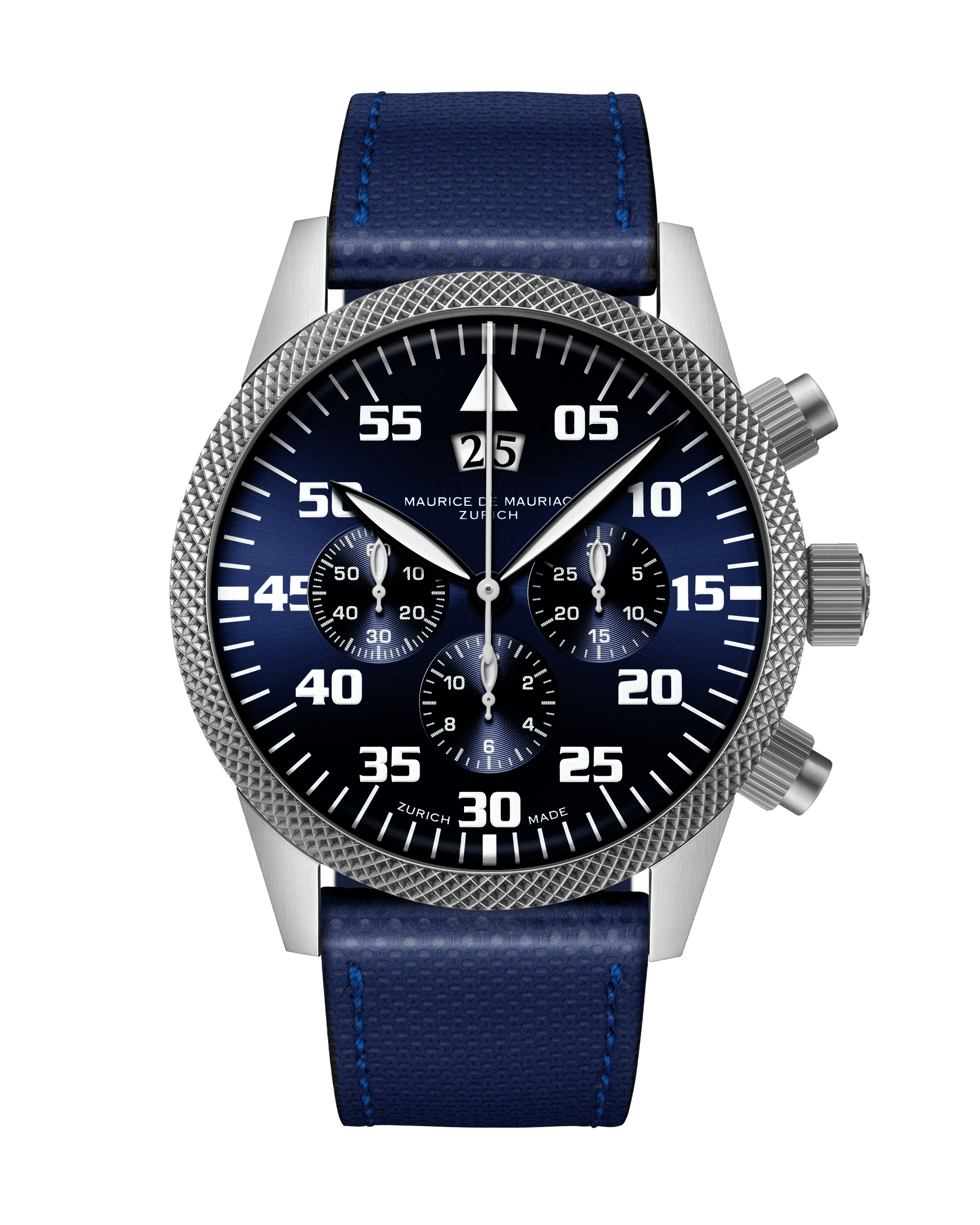 Zürcher Chrono Modern Stahl “Big Date” Deep Blue