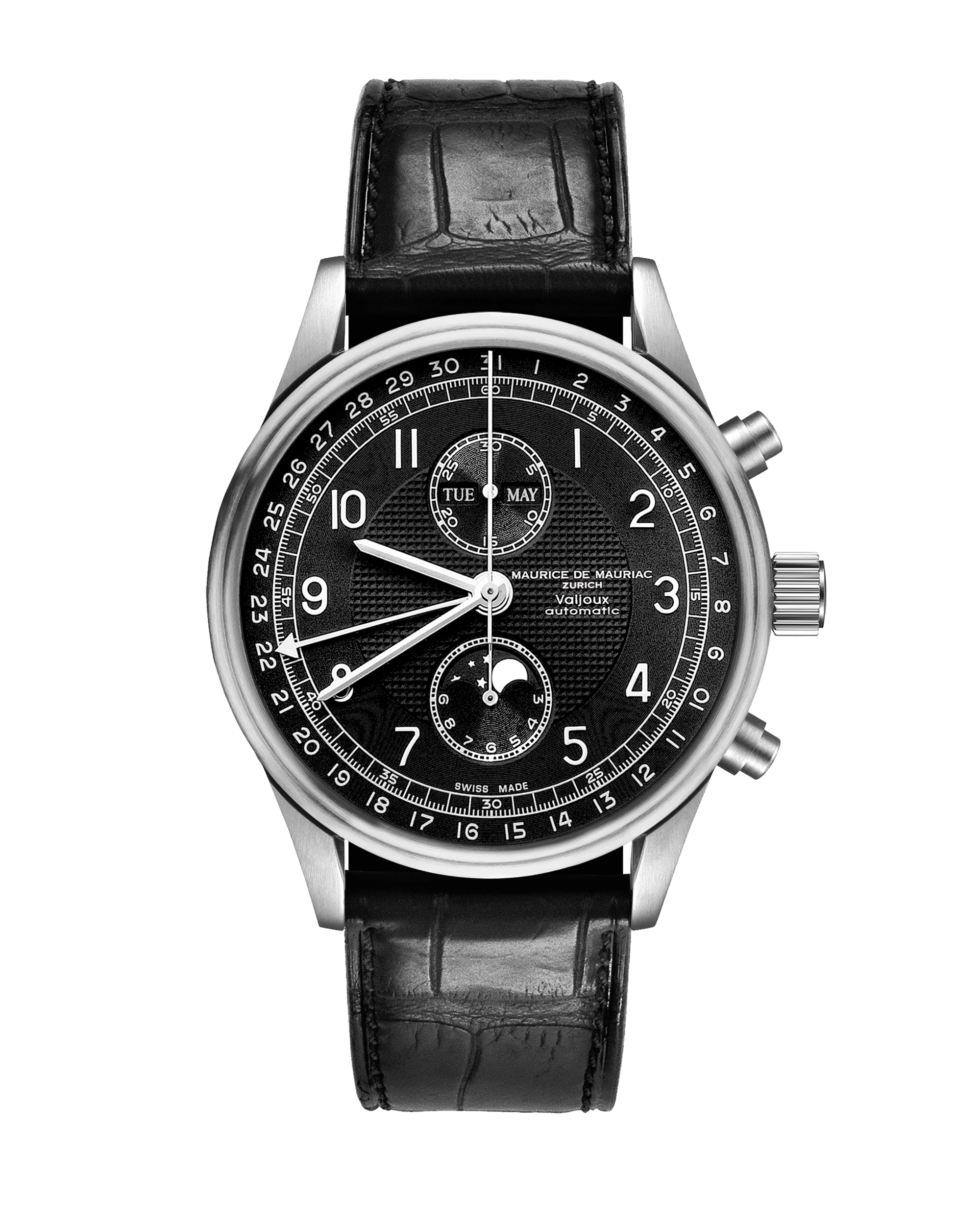 Chrono Classic Moon Stahl Schwarz