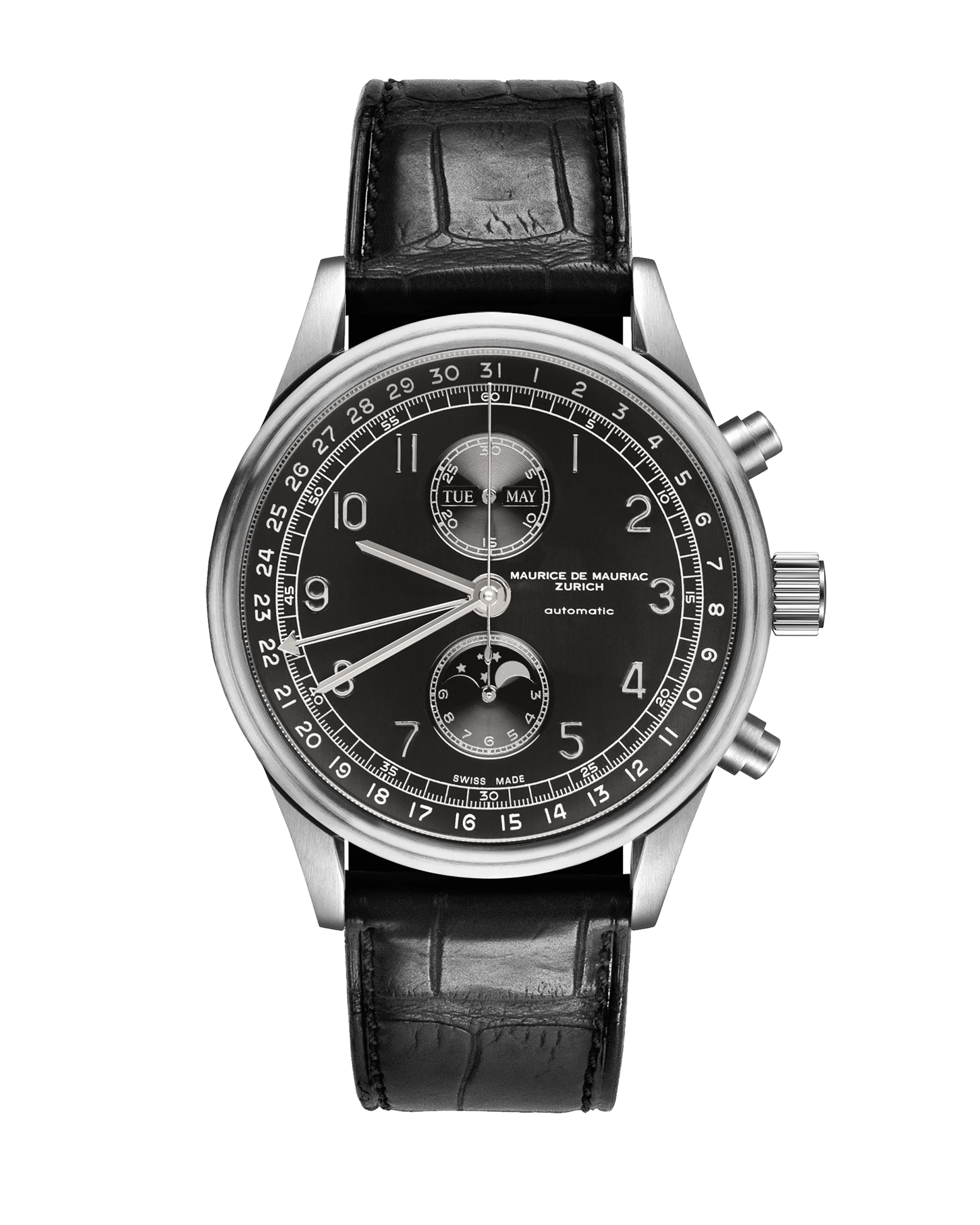 Chrono Classic Moon Stahl Schwarz Satiniert