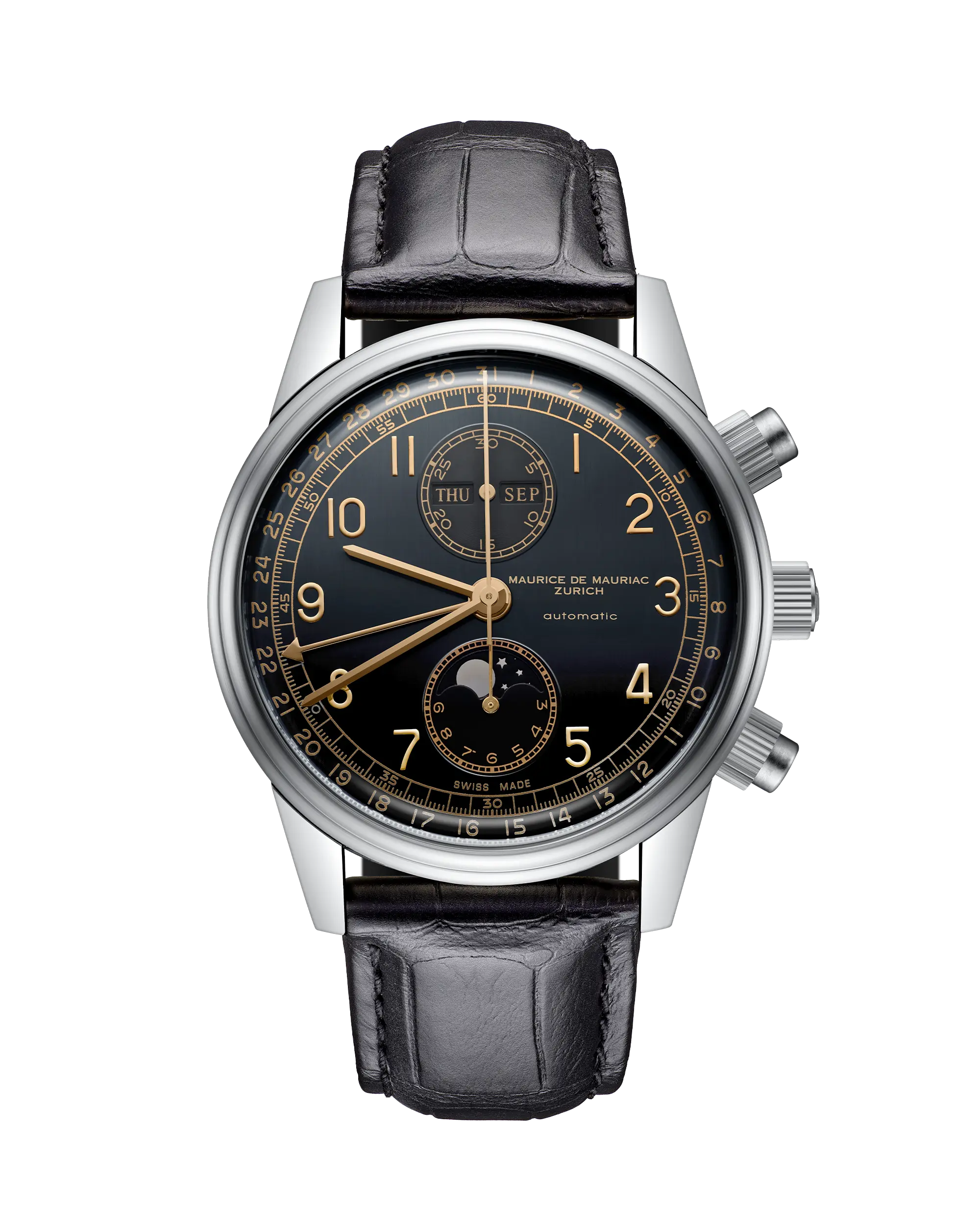 Chrono Modern Moon Stahl Schwarz