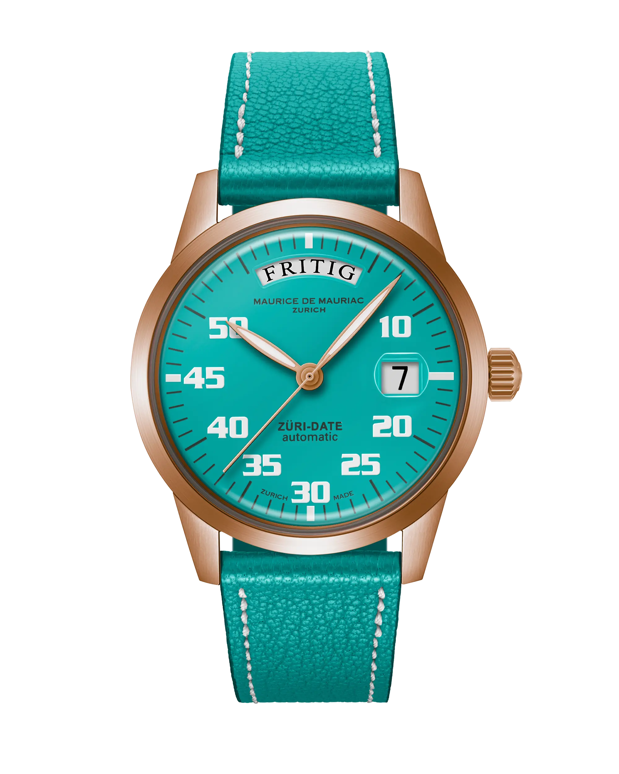 Automatic Modern: „Züri Date“ Bronze Türkis